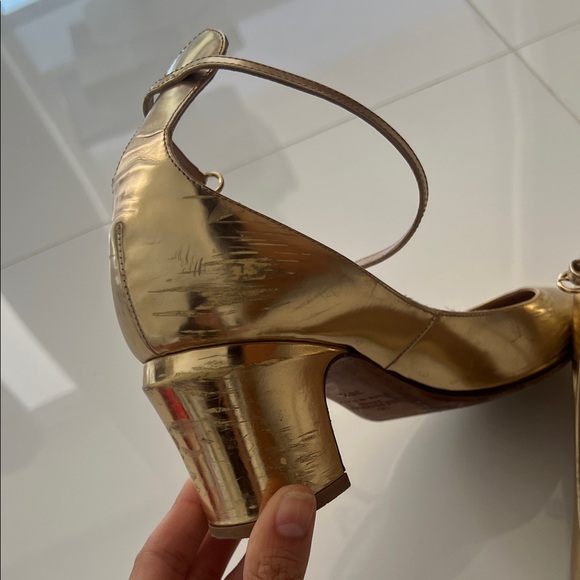 Valentino Gold Heeled Women's Shoes - Picture 2 of 10